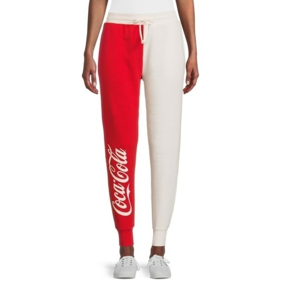 Coca Cola Red White Logo Jogger Sweatpants sz XL - Picture 1 of 11